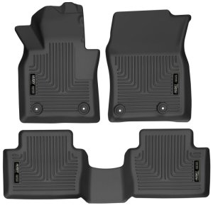 Mazda 3 Floor Liners - Front + 2nd Seat - Husky Liners - WeatherBeater - Black - `19-`22